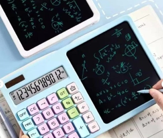 2-in-1 LCD Writing Tablet Calculator – Dual-Function Portable Office & School Gadget