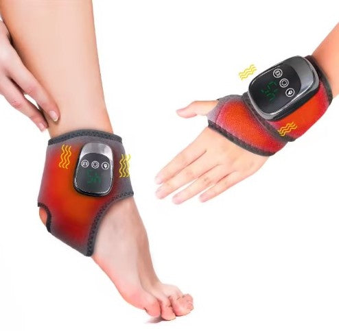 Smart Heating & Vibration Therapy Wrap – Adjustable Pain Relief Support for Wrist, Ankle & Elbow